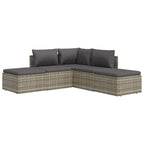 vidaXL 5-tlg. Garten-Lounge-Set mit Kissen Grau Poly Rattan