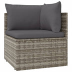 vidaXL Garten-Ecksofas 8 Stk. Grau 57x57x56 cm Poly Rattan