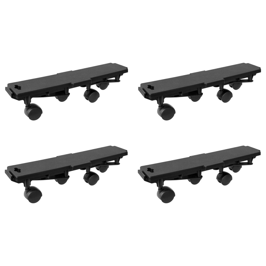 vidaXL Transportroller mit 4 Rollen 4 Stk. Schwarz Polypropylen 170 kg