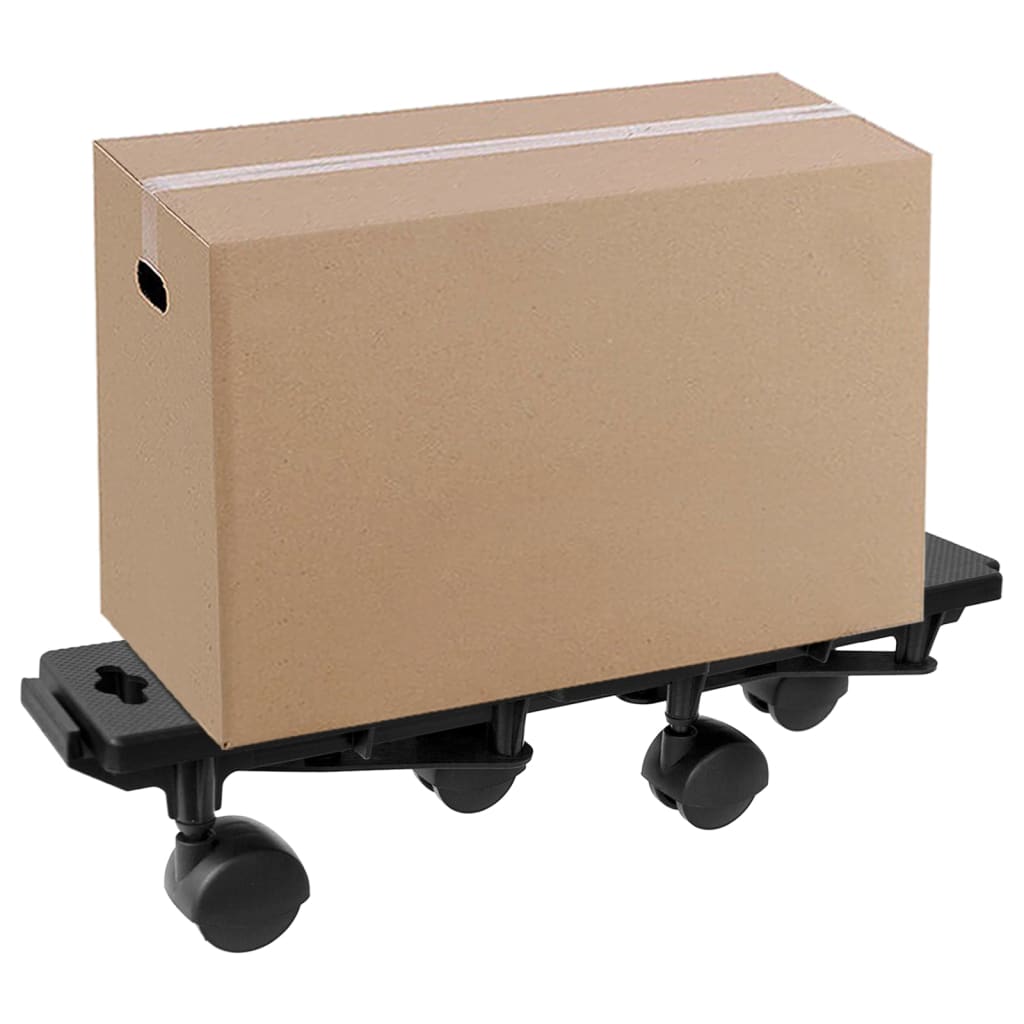 vidaXL Transportroller mit 4 Rollen 6 Stk. Schwarz Polypropylen 170 kg