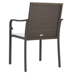 vidaXL Gartenstühle mit Kissen 2 Stk. Braun 56x59x84 cm Poly Rattan