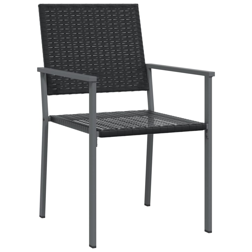 vidaXL Gartenstühle 2 Stk. Schwarz 54x62,5x89 cm Poly Rattan