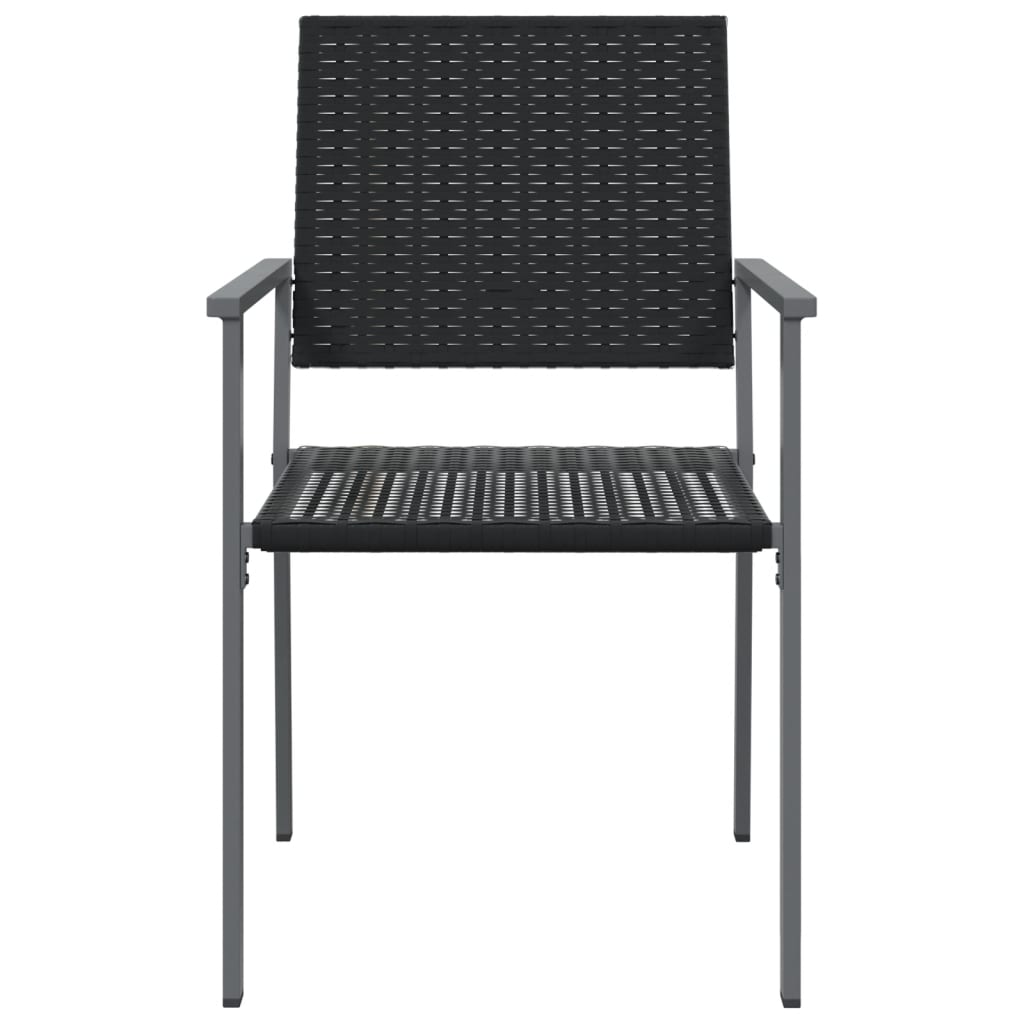 vidaXL Gartenstühle 2 Stk. Schwarz 54x62,5x89 cm Poly Rattan