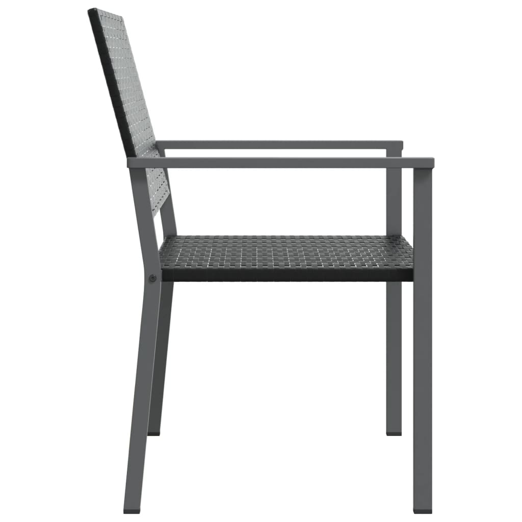 vidaXL Gartenstühle 2 Stk. Schwarz 54x62,5x89 cm Poly Rattan