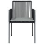 vidaXL Gartenstühle mit Kissen 2 Stk. Schwarz 54x60,5x83,5 cm