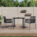 vidaXL Gartenstühle mit Kissen 2 Stk. Schwarz 54x60,5x83,5 cm
