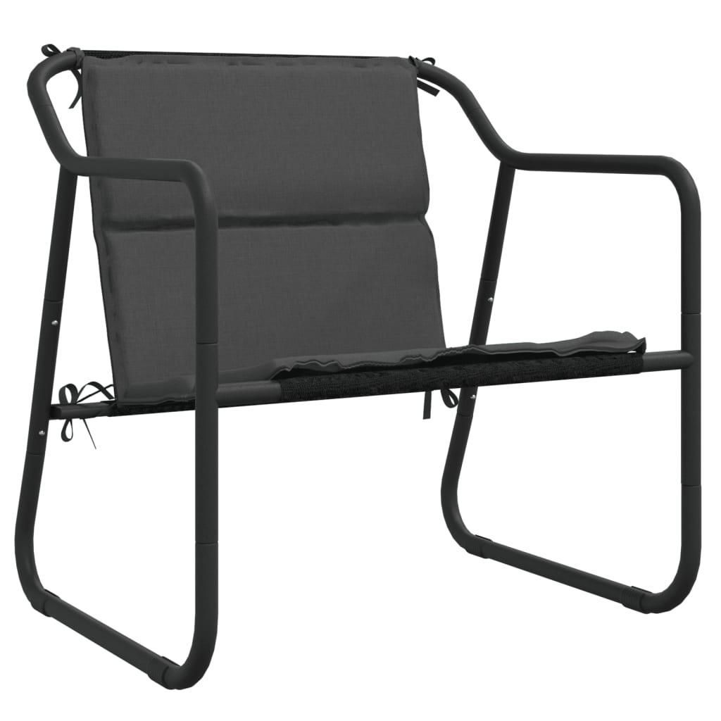 vidaXL 3-tlg. Garten-Lounge-Set mit Kissen Anthrazit Stahl