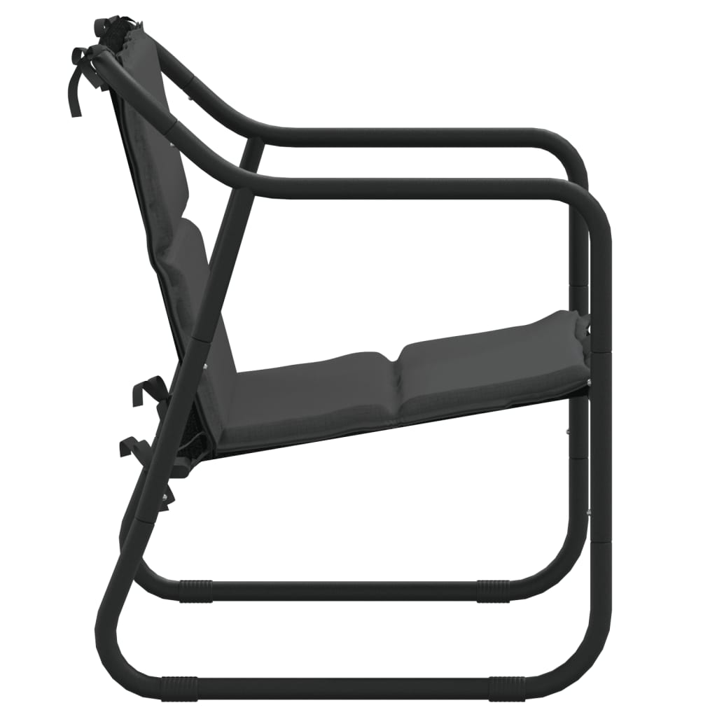 vidaXL 3-tlg. Garten-Lounge-Set mit Kissen Anthrazit Stahl
