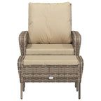 vidaXL Gartenstuhl mit Fußhocker Hellbraun Poly Rattan