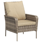 vidaXL Gartenstuhl mit Fußhocker Hellbraun Poly Rattan