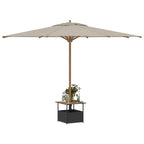 vidaXL Gartentisch mit Schirmloch Schwarz 55x55x46,5 cm Poly Rattan