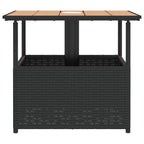 vidaXL Gartentisch mit Schirmloch Schwarz 55x55x46,5 cm Poly Rattan
