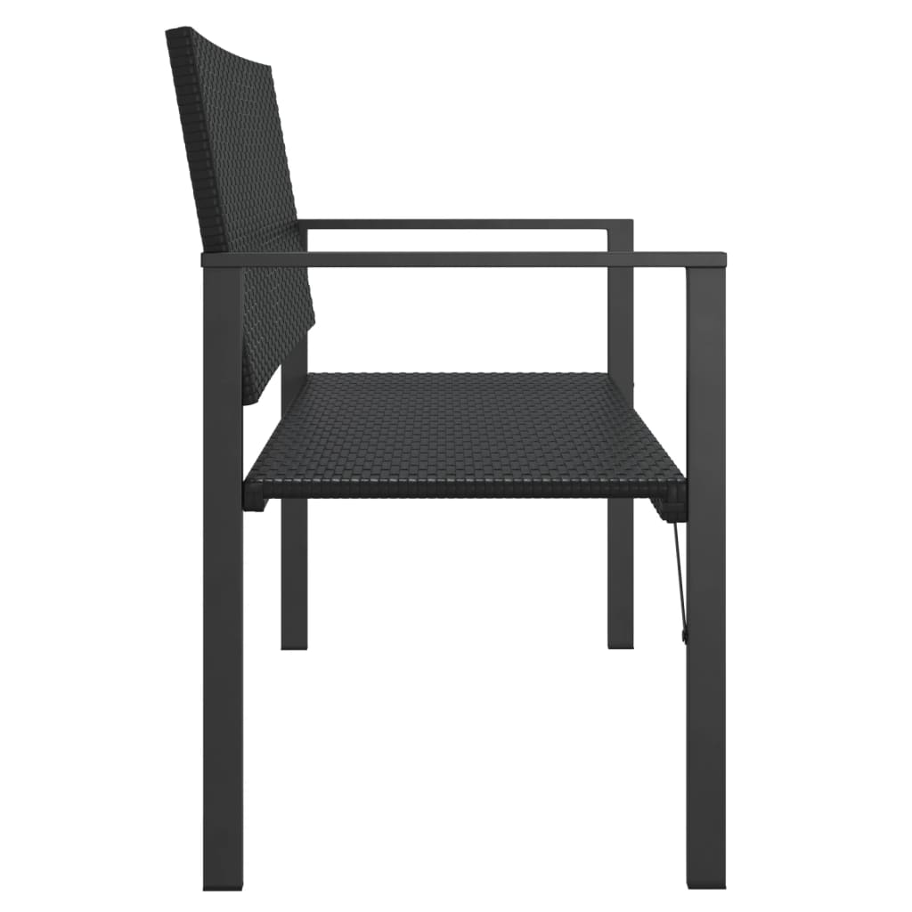 vidaXL Gartenbank 2-Sitzer Schwarz Poly Rattan