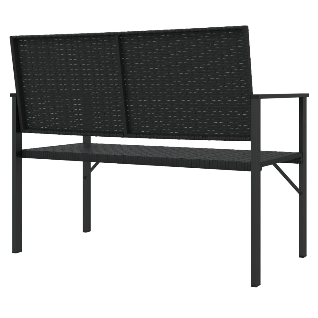 vidaXL Gartenbank 2-Sitzer Schwarz Poly Rattan