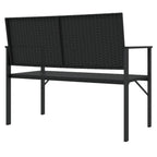 vidaXL Gartenbank 2-Sitzer Schwarz Poly Rattan