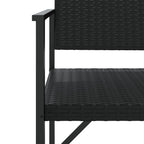vidaXL Gartenbank 2-Sitzer Schwarz Poly Rattan