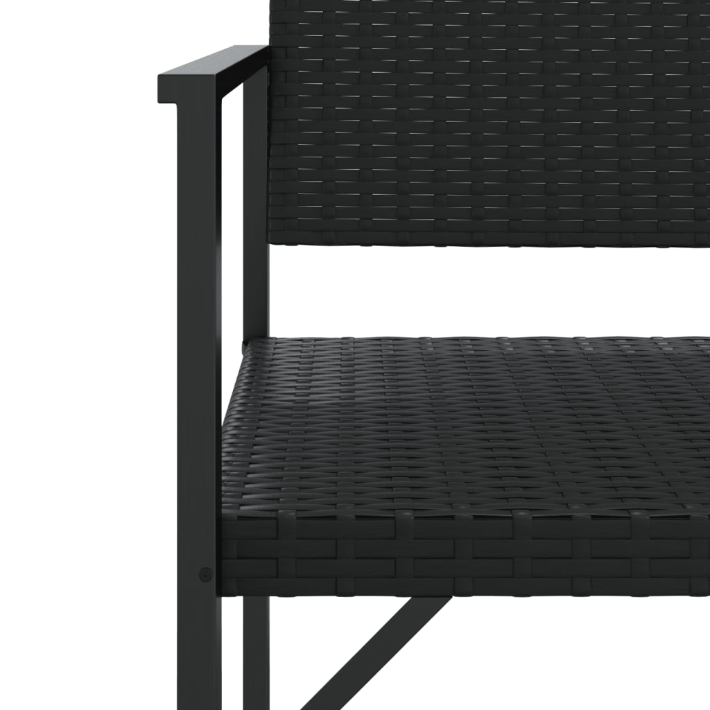vidaXL Gartenbank 2-Sitzer Schwarz Poly Rattan