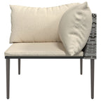 vidaXL Garten-Ecksofa mit Kissen Grau Poly Rattan