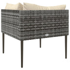 vidaXL Garten-Ecksofa mit Kissen Grau Poly Rattan