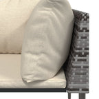 vidaXL Garten-Ecksofa mit Kissen Grau Poly Rattan