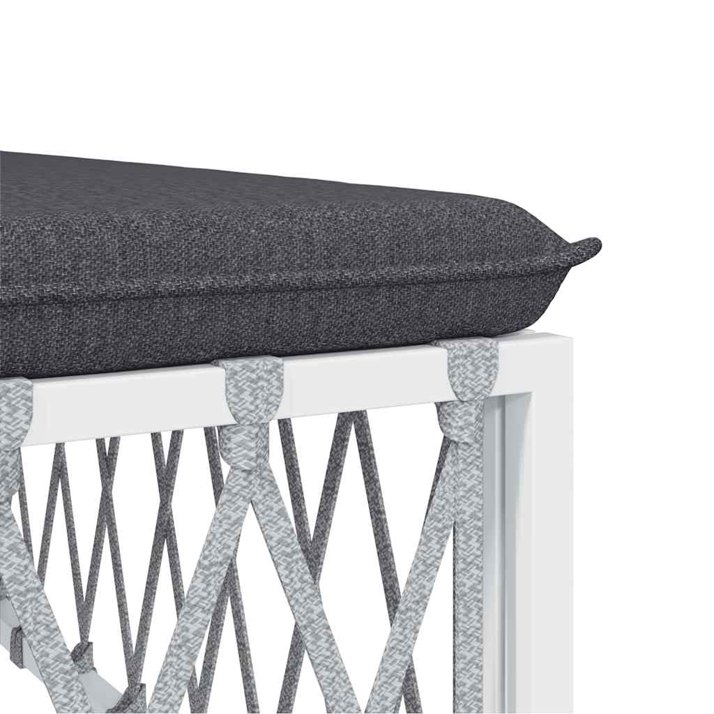 vidaXL Garten-Mittelsofa mit Kissen Weiß Gewebe