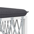 vidaXL Gartenhocker mit Kissen Weiß Gewebe