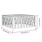 vidaXL Gartentisch Weiß 70x70x34 cm Gewebe
