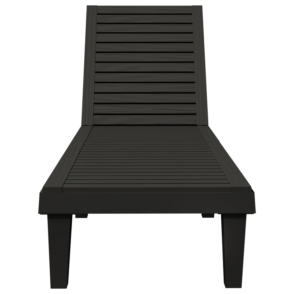 vidaXL Sonnenliege Schwarz 155x58x83 cm Polypropylen