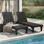 vidaXL Sonnenliegen 2 Stk. Schwarz 155x58x83 cm Polypropylen