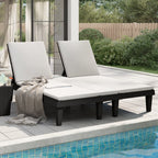 vidaXL Doppel-Sonnenliege Schwarz 155x138x83 cm Polypropylen