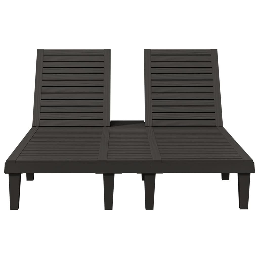 vidaXL Doppel-Sonnenliege Schwarz 155x138x83 cm Polypropylen
