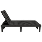 vidaXL Doppel-Sonnenliege Schwarz 155x138x83 cm Polypropylen