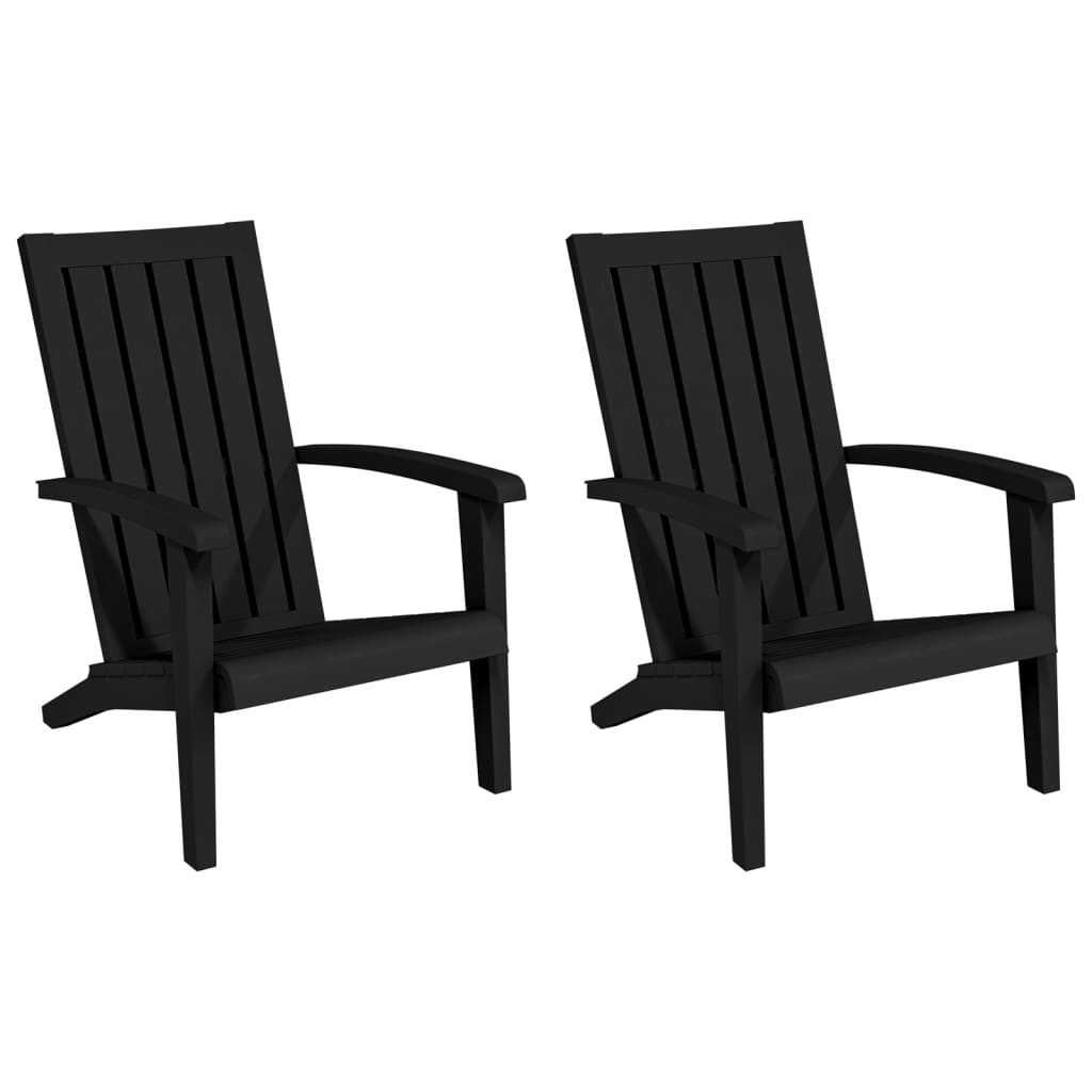 vidaXL Adirondack-Gartenstühle 2 Stk. Schwarz Polypropylen