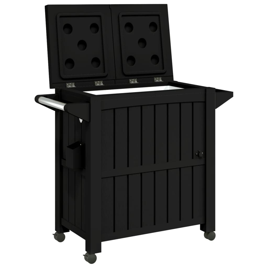 vidaXL 3-in-1 Servierwagen Schwarz Polypropylen