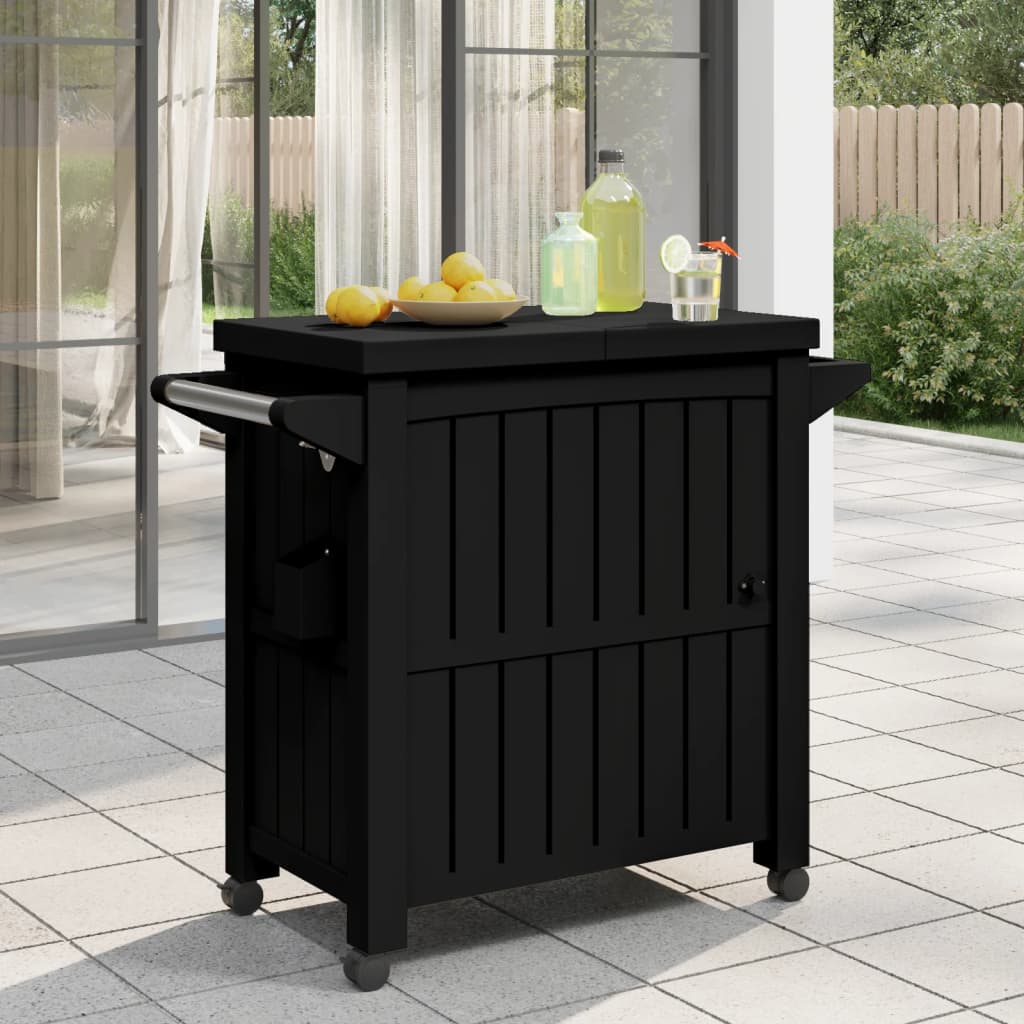 vidaXL 3-in-1 Servierwagen Schwarz Polypropylen
