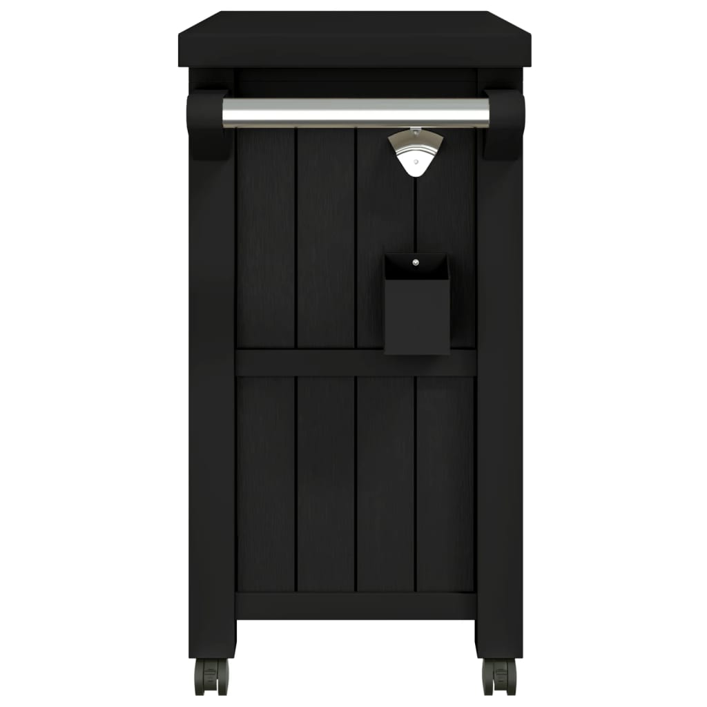 vidaXL 3-in-1 Servierwagen Schwarz Polypropylen