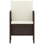 vidaXL 6-tlg. Garten-Essgruppe mit Kissen Braun Poly Rattan