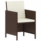 vidaXL 6-tlg. Garten-Essgruppe mit Kissen Braun Poly Rattan