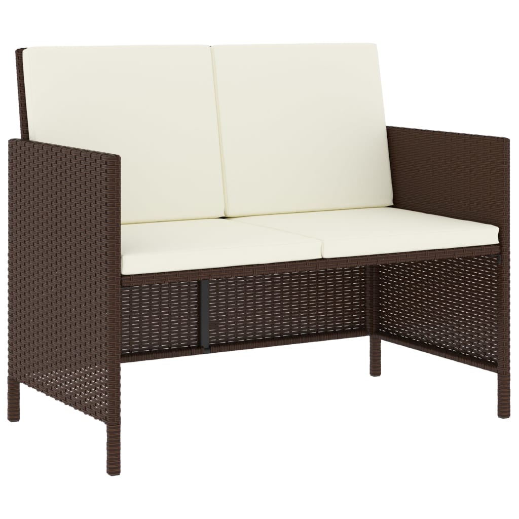 vidaXL 6-tlg. Garten-Essgruppe mit Kissen Braun Poly Rattan
