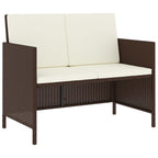 vidaXL 6-tlg. Garten-Essgruppe mit Kissen Braun Poly Rattan