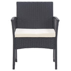 vidaXL Gartensessel mit Sitzkissen 2 Stk. Schwarz Poly Rattan