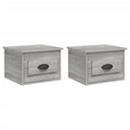 vidaXL Wand-Nachttische 2 Stk. Grau Sonoma 41,5x36x28 cm