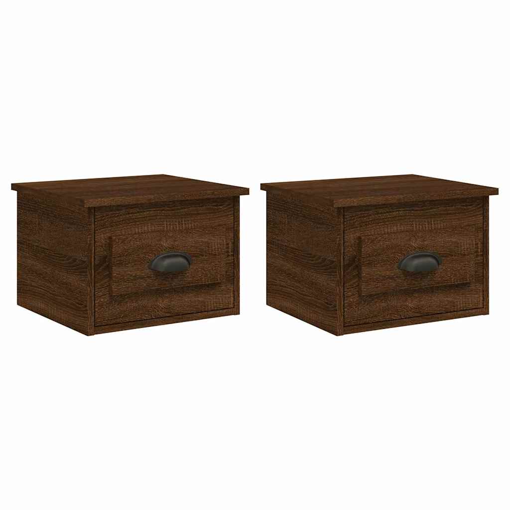 vidaXL Wand-Nachttische 2 Stk. Braun Eichen-Optik 41,5x36x28 cm