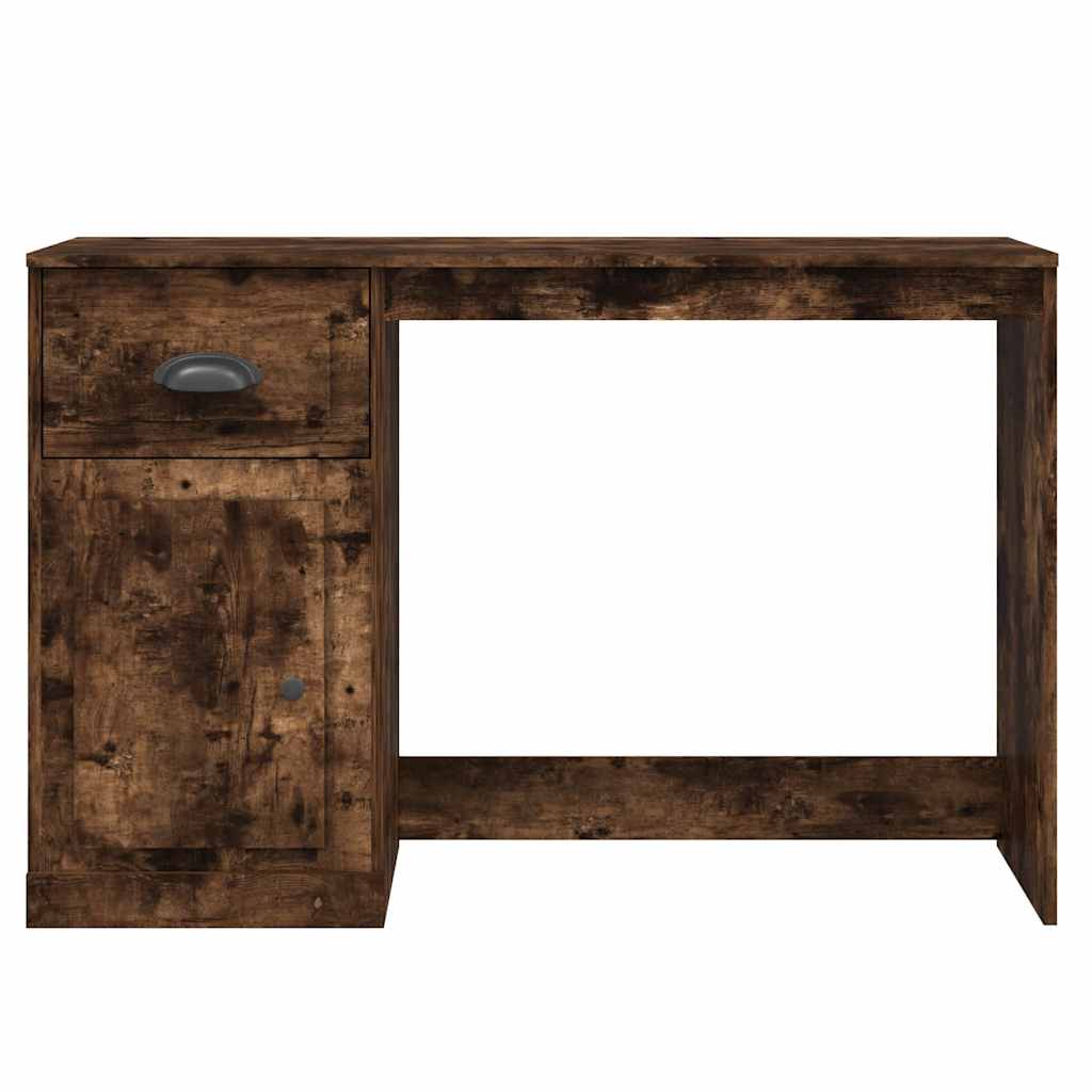 vidaXL Schreibtisch mit Schublade Räuchereiche 115x50x75cm