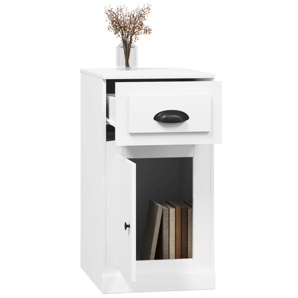 vidaXL Beistellschrank mit Schublade Weiß 40x50x75 cm Holzwerkstoff