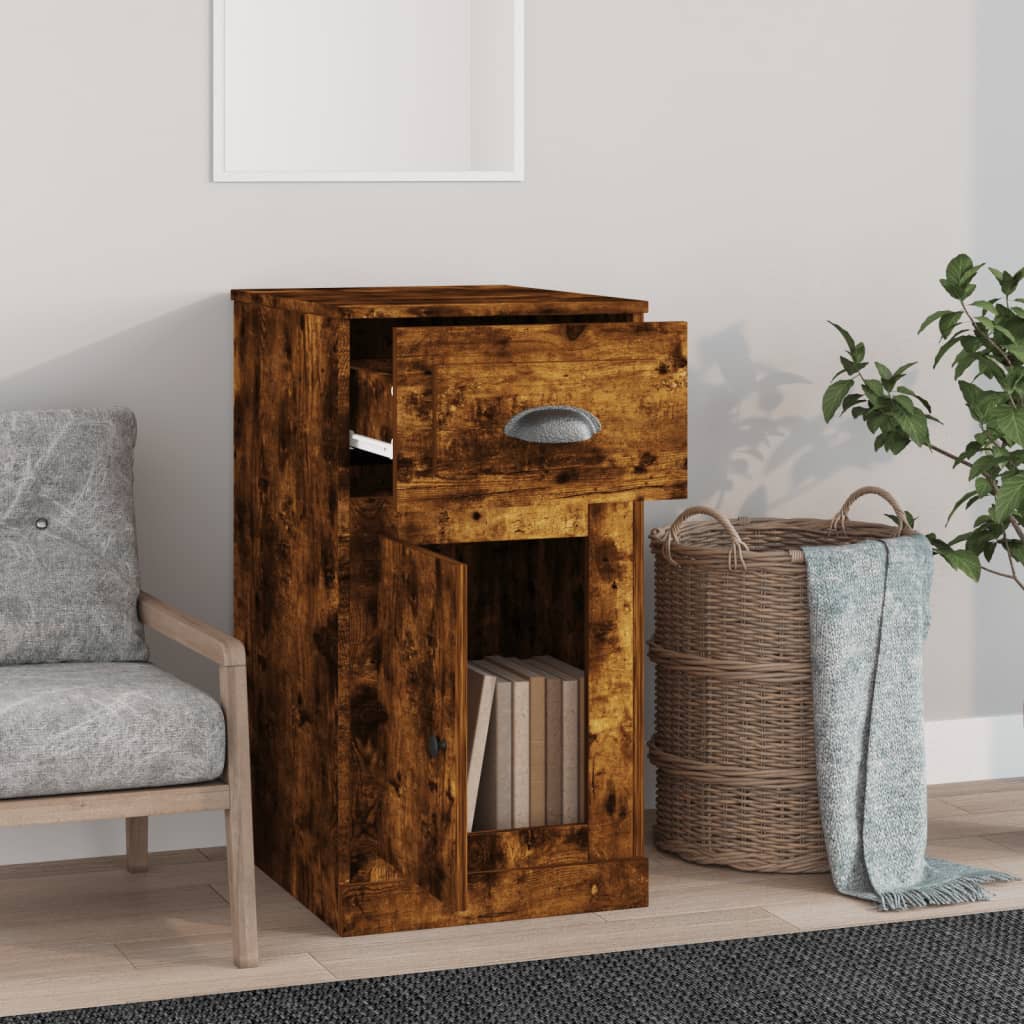 vidaXL Beistellschrank mit Schublade Räuchereiche 40x50x75 cm