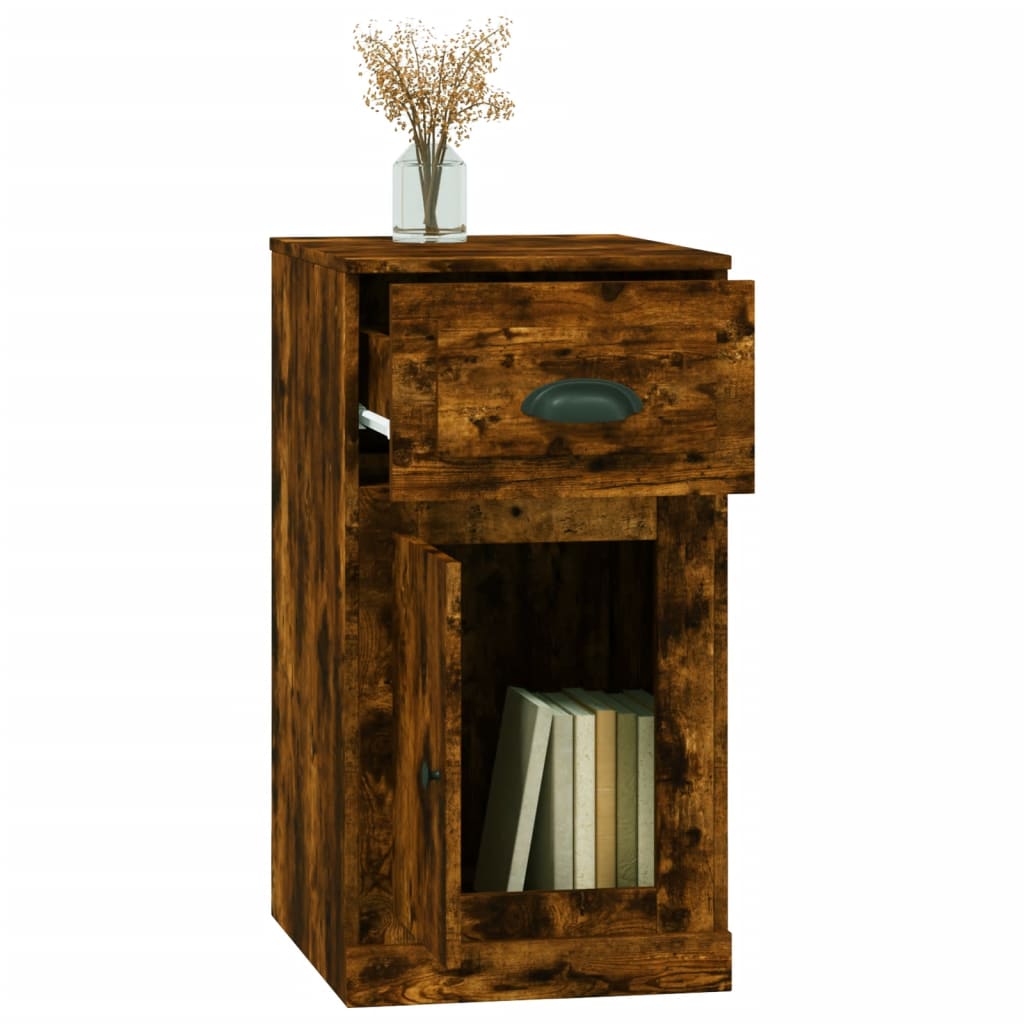 vidaXL Beistellschrank mit Schublade Räuchereiche 40x50x75 cm