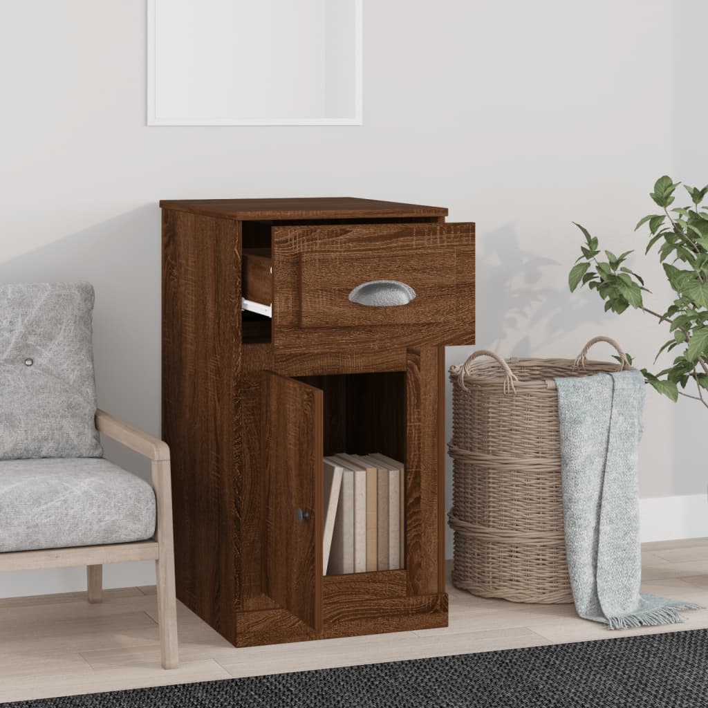 vidaXL Beistellschrank mit Schublade Braun Eichen-Optik 40x50x75 cm