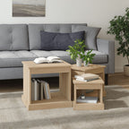 vidaXL Couchtische 3 Stk. Sonoma-Eiche Holzwerkstoff