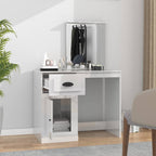 vidaXL Schminktisch mit Spiegel Hochglanz-Weiß 90x50x132,5 cm